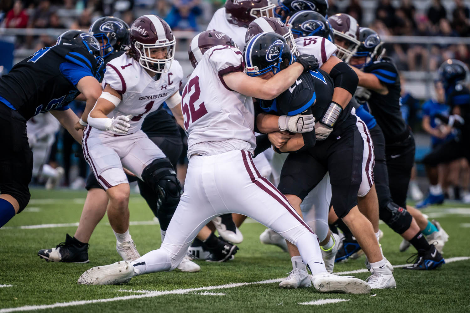 Tackle against the running back Tackle against the running back
