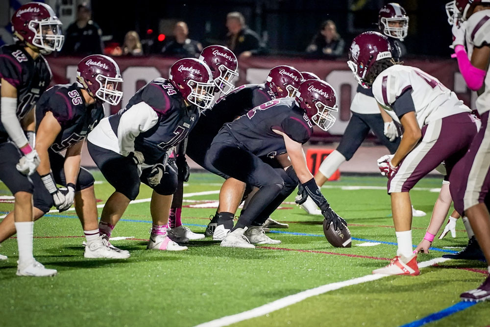 Offensive Line set and ready for the play Offensive Line set and ready for the play