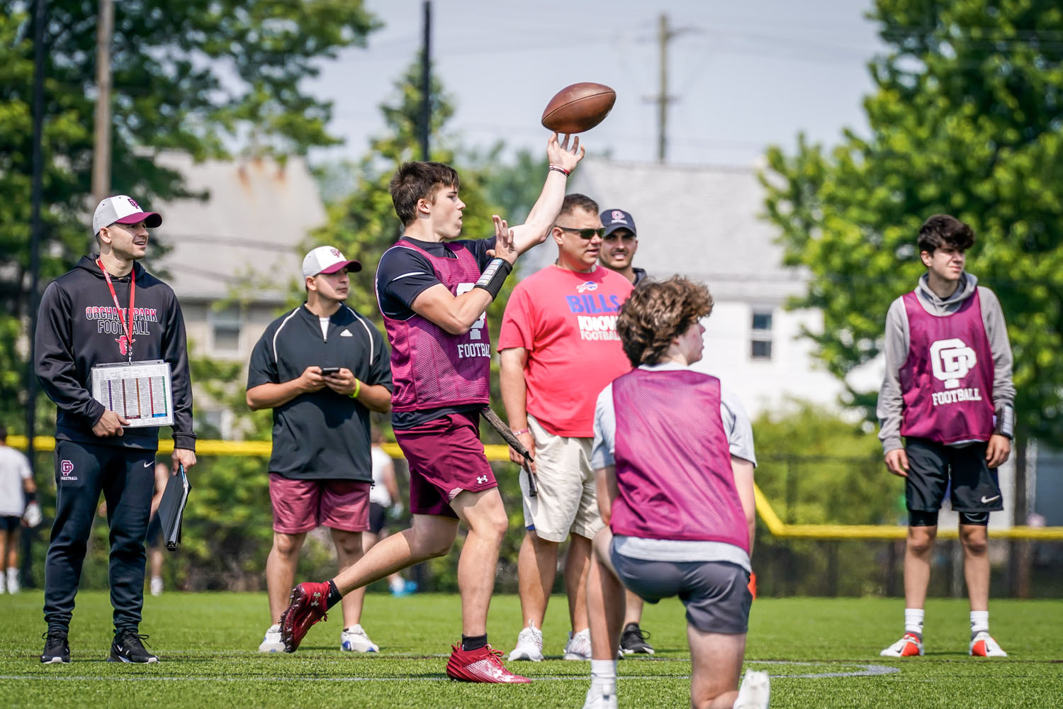 QB throwing the ball down the field