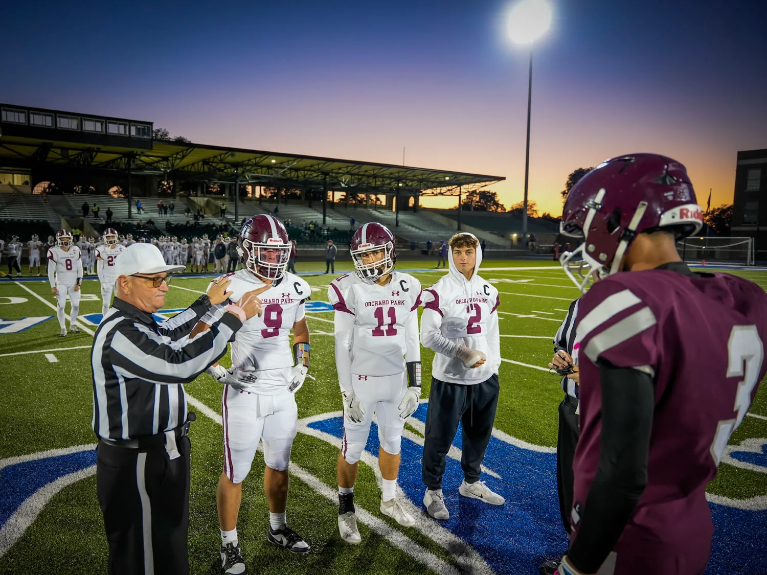 Orchard Park Football at the coin toss