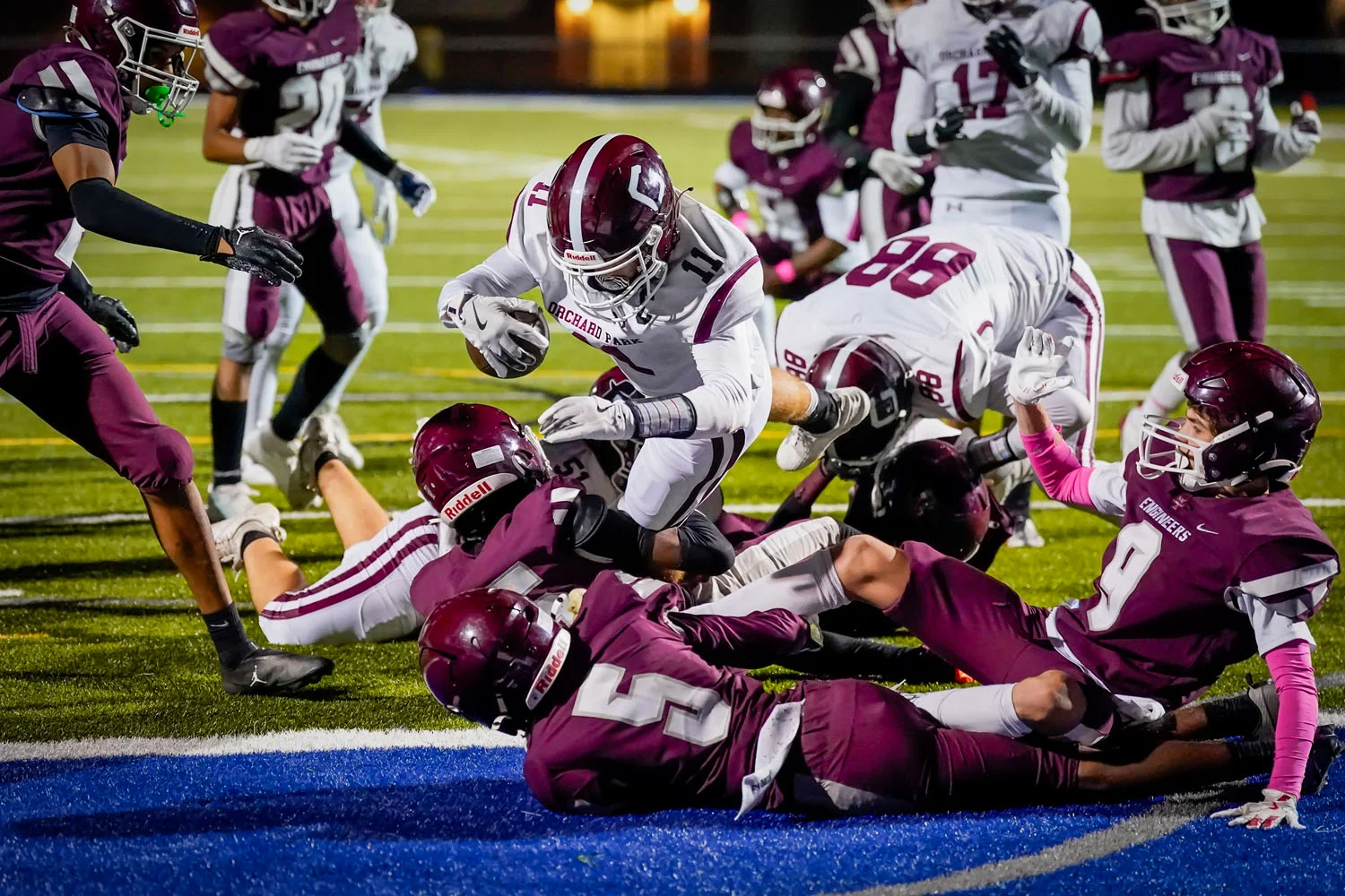 Getting into the end zone for the score