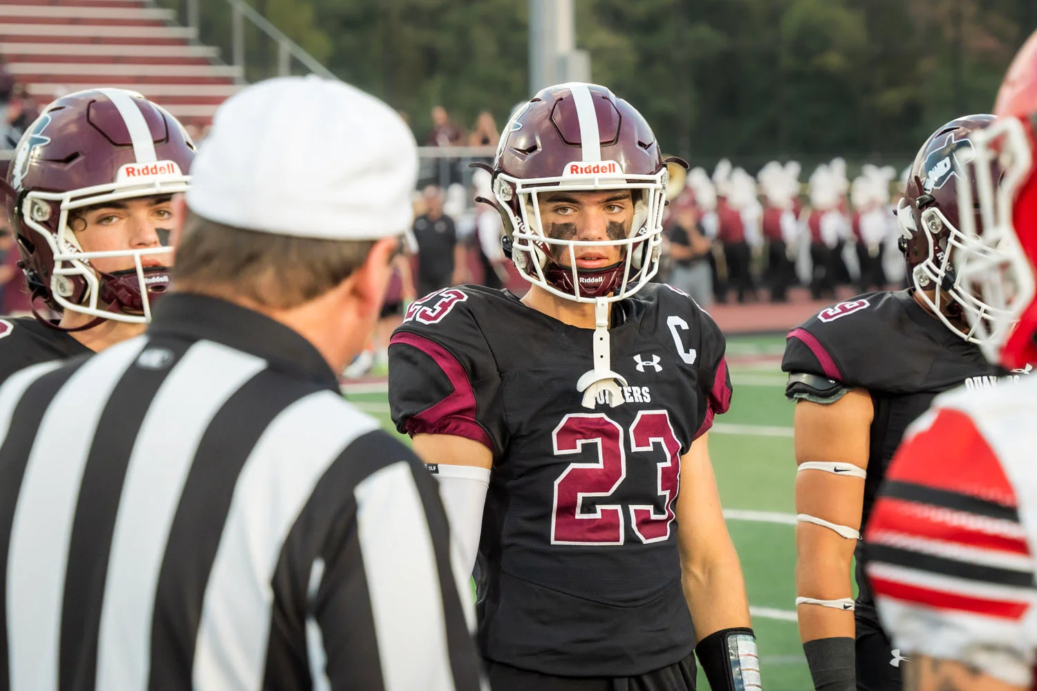Captains at midfield for the coin toss