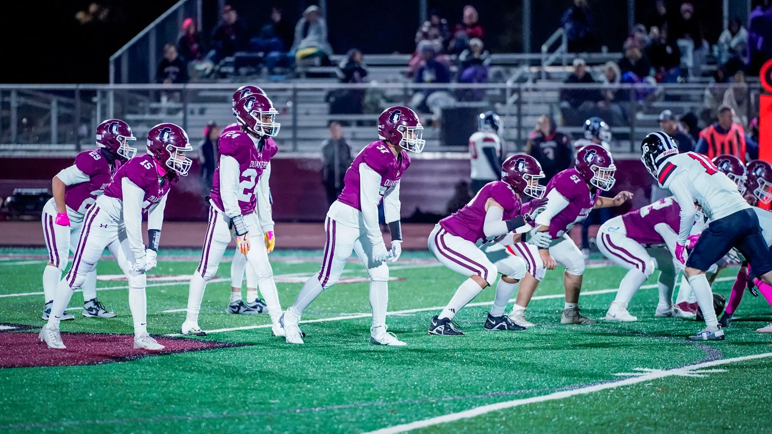 Offense players set for the play Offense players set for the play