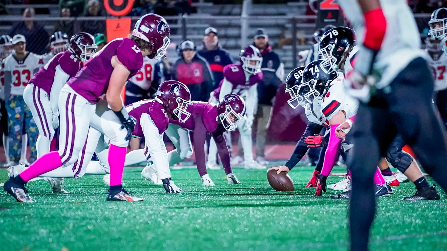 Quakers defense set for the snap Quakers defense set for the snap