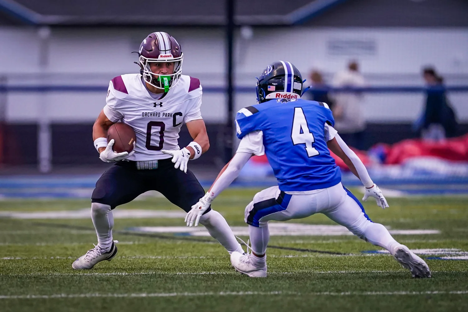 RB looking to shake the defender